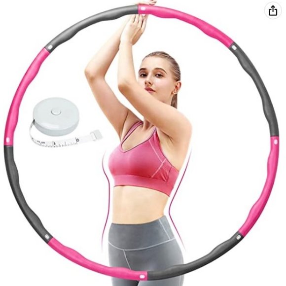 *NEW* Adjustable Weighted Fitness Hoop, Massage, Pink & Gray, 2lb - Picture 1 of 12